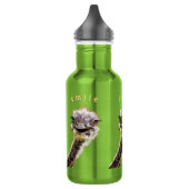 Funny Water Flasche mit Happy Ostrich - Lächeln Edelstahlflasche (Links)
