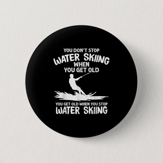 Funny Water Ski Designs für Damen und Herren Wasse Button (Vorderseite)