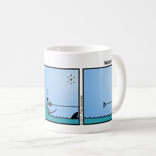 Funny Water Ski Stickman Tasse - 035 (VorderseiteRechts)