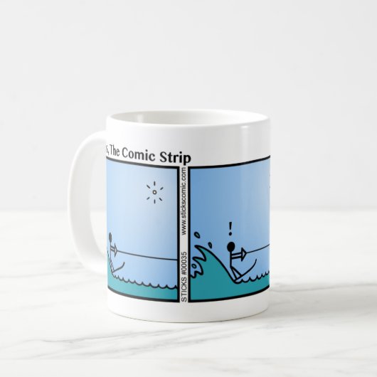 Funny Water Ski Stickman Tasse - 035 (Vorderseite Links)