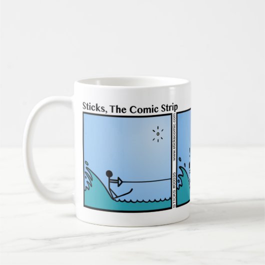 Funny Water Ski Stickman Tasse - 035 (Links)