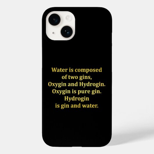 Funny Water und Gin Joke Case-Mate iPhone Hülle (Rückseite)