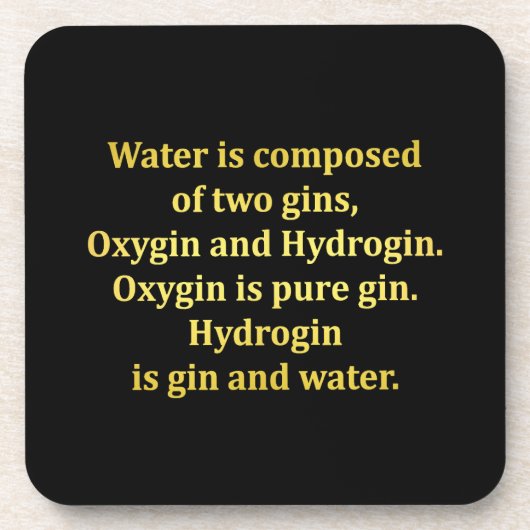 Funny Water und Gin Joke Getränkeuntersetzer (Vorderseite)