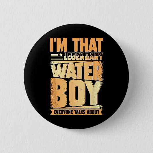 Funny Waterboy Football Team Manager Hydration Spe Button (Vorderseite)