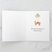 Funny Watercolor Birthday Cat Balloons Card Karte (Innenseite)