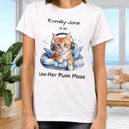 Funny Watercolor Cat Spaß Personalisiert T-Shirt