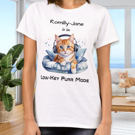 Funny Watercolor Cat Spaß Personalisiert T-Shirt