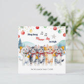 Funny Watercolor Cats Chor Weihnachten (Stehend Vorderseite)
