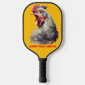 Funny Watercolor Chicken Personalized Pickleball Schläger (Vorderseite)