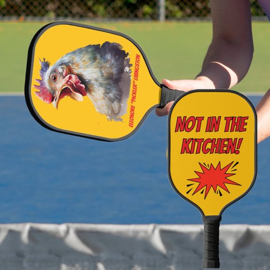 Funny Watercolor Chicken Personalized Pickleball Schläger