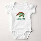 Funny Watercolor Dinosaurier Personalisiert Baby Strampler (Vorderseite)