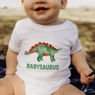 Funny Watercolor Dinosaurier Personalisiert Baby Strampler