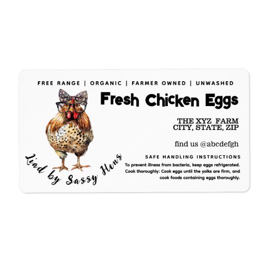 Funny Watercolor Eierkarton Etikett (Vorne)