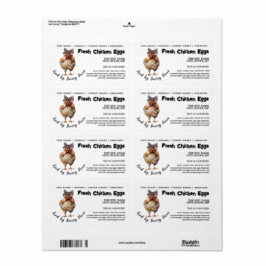 Funny Watercolor Eierkarton Etikett (Vorne)