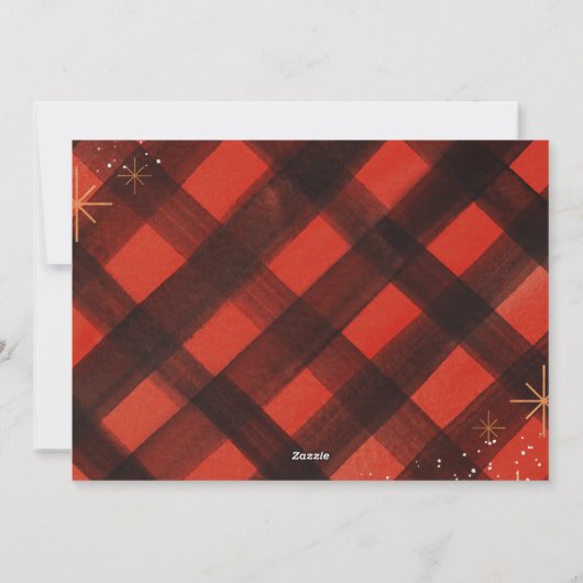 Funny Watercolor Hochland Kuh Weihnachten (Rückseite)