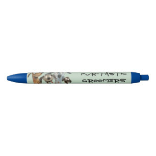 Funny Watercolor Hund Groomer Boutique Blau Kugelschreiber