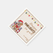Funny Watercolor Hunde Chrismtas Party Paper Napki Serviette (Ecke)