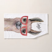 Funny Watercolor Llama Badhandtuch Set (Handtuch)