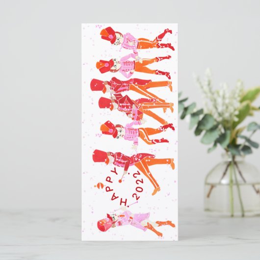 Funny Watercolor Nutcracker Ballet Flatcard (Stehend Vorderseite)