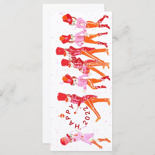 Funny Watercolor Nutcracker Ballet Flatcard (Vorne/Hinten)