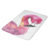 Funny Watercolor Pink Flamingo Gönnt Lover Badematte (Schrägansicht)