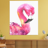 Funny Watercolor Pink Flamingo Gönnt Lover Leinwanddruck (Insitu (Wohnzimmer))