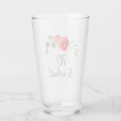 Funny Watercolor Red Rose 70th Birthday Floral Glas (Rückseite)