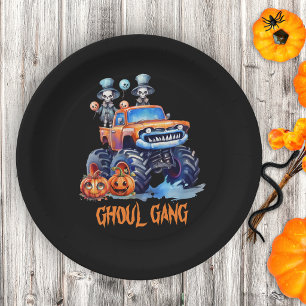 Funny Watercolor Skeletons Ghoul Gang Halloween Pappteller