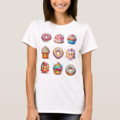 Funny watercoloron cupcakes für Bäckereien T-Shirt (Vorderseite)
