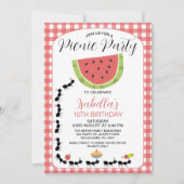 Funny Watermelon Ants Picnic Einladung zum Geburts (Vorderseite)