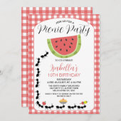 Funny Watermelon Ants Picnic Einladung zum Geburts (Vorne/Hinten)