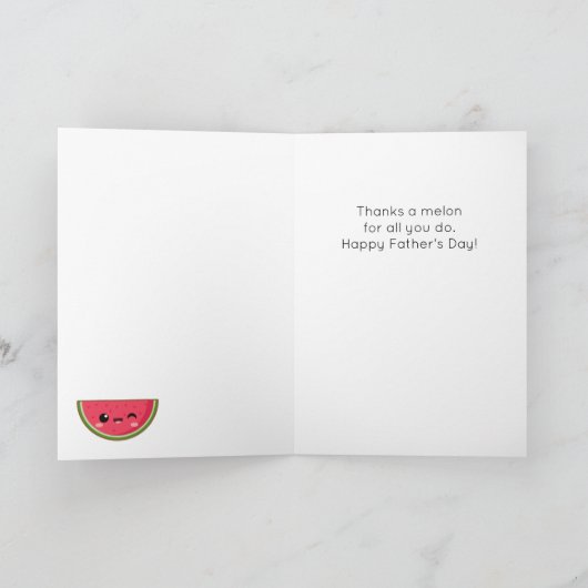 Funny Watermelon Fruit Pun Father's Day Card Karte (Innenseite)