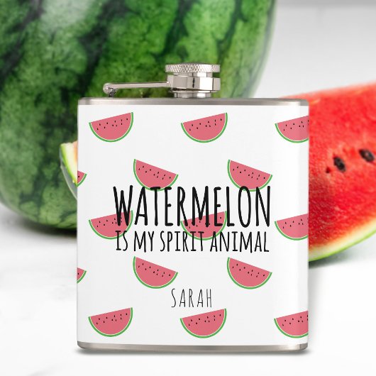 Funny Watermelon ist meine Spirit Animal Summer Fl Flachmann
