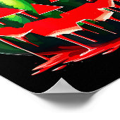 Funny Watermelon Jack O Lantern Soky Dripng Fruit  Poster (Ecke)