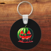 Funny Watermelon Jack O Lantern Soky Dripng Fruit Schlüsselanhänger (Vorderseite)