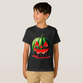 Funny Watermelon Jack O Lantern Soky Dripng Fruit T-Shirt (Vorne ganz)