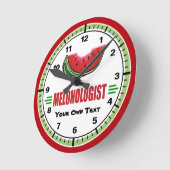 Funny Watermelon Lover Runde Wanduhr (Winkel)