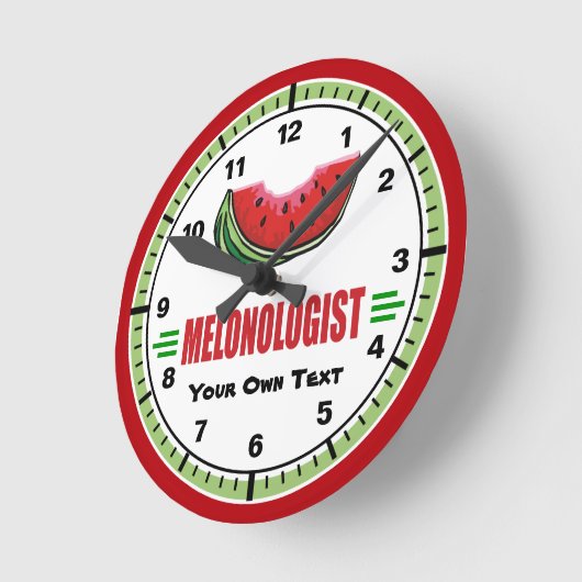 Funny Watermelon Lover Runde Wanduhr (Winkel)