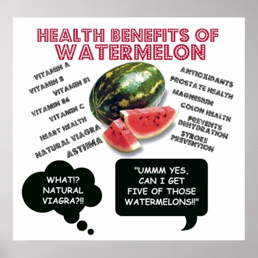 Funny Watermelon Man Viagra Joke Poster (Vorne)