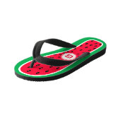 Funny Watermelon Mit Monogramm Design Kinderbadesandalen (Schrägansicht)