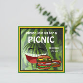 Funny Watermelon Picknic Einladung (Stehend Vorderseite)