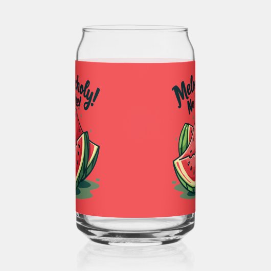 Funny Watermelon Pun "Melon-choly No more" Dosenglas (Rechts)