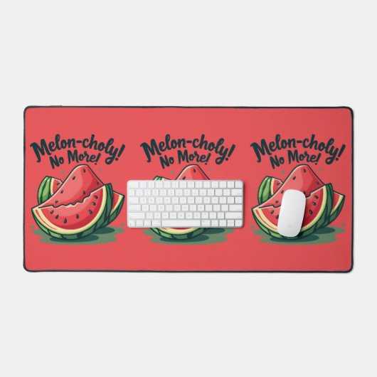Funny Watermelon Pun "Melon-choly No more" Schreibtischunterlage (Tastatur & Maus)