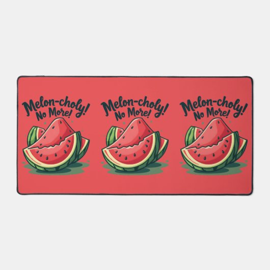 Funny Watermelon Pun "Melon-choly No more" Schreibtischunterlage (Vorderseite)