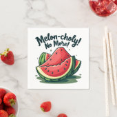 Funny Watermelon Pun "Melon-choly No more" Serviette (Beispiel)