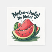 Funny Watermelon Pun "Melon-choly No more" Serviette (Vorderseite)