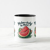 Funny Watermelon Pun "Melon-choly No more" Tasse (Zentrum)