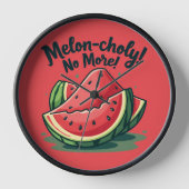 Funny Watermelon Pun "Melon-choly No more" Uhr (Vorderseite)