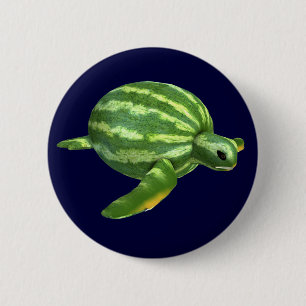 Funny Watermelon Seaturtle Button