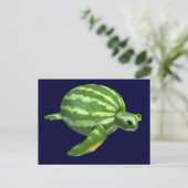 Funny Watermelon Seaturtle Postkarte (Stehend Vorderseite)